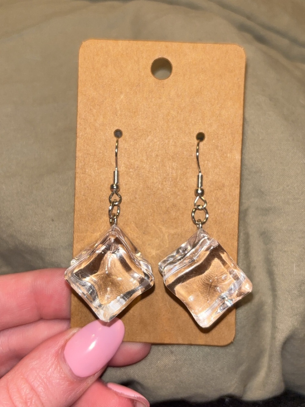 Clear Square Crystal Drop Earrings - Women Jewelry